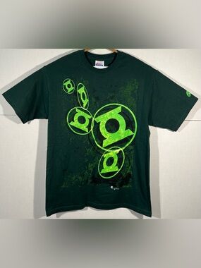 VTG Y2k Dc Comics Graphitti Green Lantern Super Hero T-Shirt Men’s Size Medium